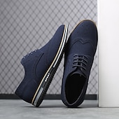billige Semi-formell-oransje brogue oxfords for menn - skinnsko med behagelig sportssåle for daglig bruk og uformelle antrekk