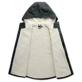 preiswerte Pufferjacken-Herren Hoodie Jacke Winter Draussen Warm Oberbekleidung Winterjacken Sherpa-Jacke Jagd Camping / Wandern / Höhlenforschung Reisen Schwarz Kaki Grau