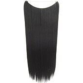 cheap Synthetic  Extensions-24inch 50grams 100grams Synthetic Hair Extension Gradual Color Brown Gray Blonde String Halo Hairpieces Extensions