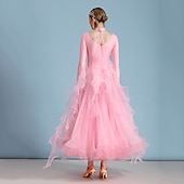 levne Oblečení do tanečního sálu-Standardní tance Šaty Štras Výšivka Dámské Výkon Trénink Dlouhý rukáv Spandex Organza