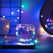 baratos Alimentado por Pilha-100 unidades de luzes de natal de fadas operadas por bateria de 7 pés 20 led à prova d &#039;água mini luzes de corda do firefly com fio de prata flexível para peças centrais de casamento pote de pedreiro