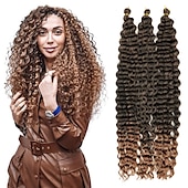 cheap Crochet Hair-22 Inch Ocean Wave Crochet Hair 3 packs Wave Deep Twist Braiding Hair Deep Ripple Crochet Synthetic Braids Hair Extension  22inch 3packs