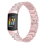 levne Pásky na hodinky Fitbit-Pásek hodinek pro Fitbit Charge 5 Nerez Výměna, nahrazení Popruh Bling Diamond Náramek na šperky Náramek