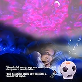 رخيصةأون أضواء هدايا عيد الميلاد-جولة السماء كشاف ضوئي LED ضوء الليل بلوتوث التحكم عن بعد التحكم الصوتي هدية عيد الحب عيد الأطفال تيار متردد 1 قطعة