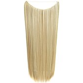 cheap Synthetic  Extensions-24inch 50grams 100grams Synthetic Hair Extension Gradual Color Brown Gray Blonde String Halo Hairpieces Extensions