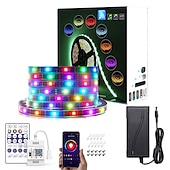cheap WiFi&amp;Music Control-Addressable Dream color RGBIC WiFi Bluetooth LED Light Strip 5~10m 16.4~32.8ft Waterproof 5050SMD Work with Alexa Google Assistant