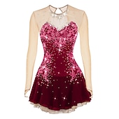 preiswerte Eiskunstlaufkleider-Eiskunstlaufkleid Damen Mädchen Eislaufen Kleider Austattungen Violett Weiß Pudriges Rosa Blume Rückenfrei Gitter Elasthan Wettbewerb Eiskunstlaufkleidung Handgemacht Mit Steinen verziert Strass