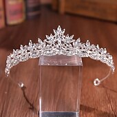 voordelige Tiara&#039;s en Kroon-Kroon Tiara&#039;s Haarbanden Hoofddoek Strass Legering Bruiloft Partij  Avond Retro Zoet Met Kristal  Strass Split Joint Hoofddeksel Hoofdbedekking jurk om indruk te maken