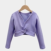cheap Kids&#039; Dancewear-Kids&#039; Dancewear Ballet Activewear Top Solid Girls&#039; Training Performance Long Sleeve High Cotton Blend
