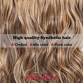 voordelige Synthetische extensies-clip in haarverlenging 20 inch 16 clips lang synthetisch haar hittebestendig haarstukje natuurlijk golvend ombre haarstuk 6 stks/set