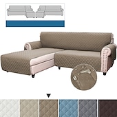 cheap Sofa Cover-Quilted Sofa Slipcover L Shape Sofa Cover Sectional Couch Cover Chaise Lounge Slip Cover Reversible Sofa Cover Furniture Protector Cover for Pets Kids Children Dog Cat