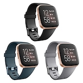 economico Cinturini per orologi Fitbit-3 pezzi Cinturino per orologio  per Fitbit Versa 2 / Versa Lite / Versa SE / Versa Silicone Sostituzione Cinghia Soffice Traspirante Cinturino sportivo Polsino