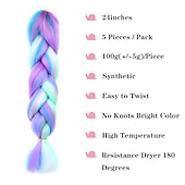 Недорогие Вязаные Крючком Волосы-4 вида цветов смешанные плетение для наращивания волос Jumbo Hair 5 шт. / Лот 24 дюйма синтетическое красочное плетение для наращивания волос для вязания крючком косы твист плетение волос