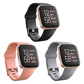 economico Cinturini per orologi Fitbit-3 pezzi Cinturino per orologio  per Fitbit Versa 2 / Versa Lite / Versa SE / Versa Silicone Sostituzione Cinghia Soffice Traspirante Cinturino sportivo Polsino