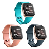 economico Cinturini per orologi Fitbit-3 pezzi Cinturino per orologio  per Fitbit Versa 2 / Versa Lite / Versa SE / Versa Silicone Sostituzione Cinghia Soffice Traspirante Cinturino sportivo Polsino