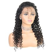 economico Parrucche lace front capelli veri-ishow parrucca peruviana dei capelli umani parrucche frontali in pizzo di colore naturale parte centrale t pizzo pizzo trasparente 13 * 4 * 1 onda profonda pre pizzicata capelli umani 180 densità