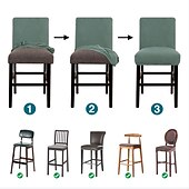ieftine Husa scaun de sufragerie-husă scaun de bar stretch scaun de bar husă scaun pub roșu visiniu negru pentru sufragerie cafenea scaun bar husă mobilă detașabilă husă scaun țesătură jacquard cu fund elastic