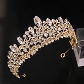 abordables Accesorios para el peinado del cabello-Tiaras de la corona Diademas Tocados Brillante Legierung Boda Fiesta / Noche San Valentín Enamorado Retro Dulce Con Cristal / Cristal Combinación Celada Sombreros