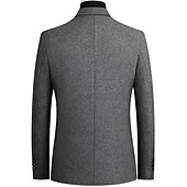 preiswerte Herren Klassische Blazer-Herren Wollmantel Blazer Sakko Hochzeit B¨¹ro Büro / Geschäftlich Modisch Klassicher Stil Herbst Wolle Feste Farbe warm Warm Einreihiger Verschluss Blazer Schwarz Wein Marineblau Grau