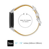 Недорогие Ремешки для часов Fitbit-Ремешок для часов для Фитбит Charge 5 Натуральная кожа Замена Ремень Металлическая застежка Регулируется Женщины мужчины Цветочный принт Браслет