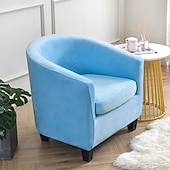 cheap Armchair Cover &amp; Armless Chair Cover-Velvet Club Chair Barrel Chair Slipcover Tub Chair Cover with Seat Cushion Cover Non Slip Furniture Protector Couch Cover with Elastic Bottom for Hotel Bar,Sage Green