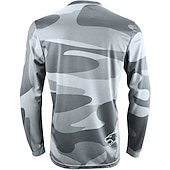 billiga Tröjor för män-Herr Downhilltröja Långärmad Bergscykling Vägcykling Svart Gul Blå Varg Kamouflage Cykel Tröja Andningsfunktion Snabb tork Polyester Elastan sporter Varg Kamouflage Kläder