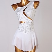 economico Abiti da Pattinaggio Artistico-Vestito da pattinaggio artistico Per donna Da ragazza Pattinaggio sul ghiaccio Vestiti Completi Bianco Blu marino scuro Rosso Floreale Scollatura posteriore Retato Elastene Elevata elasticità