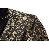 economico Blazer da uomo-Per uomo Giubbotto Giacca Strada Attività commerciale Tenere al caldo Traspirante Tasche Jacquard Autunno Inverno Floreale Streetwear Elegante Bavero a lancia Standard Cotone Standard Nero Bianco