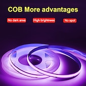cheap WiFi&amp;Music Control-32.8ft 10m COB Bluetooth LED Smart Strip Lights Christmas Decor Music Sync RGB APP Color Changing for Bedroom Home TV Back Light DIY Décor