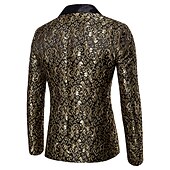 economico Blazer da uomo-Per uomo Giubbotto Giacca Strada Attività commerciale Tenere al caldo Traspirante Tasche Jacquard Autunno Inverno Floreale Streetwear Elegante Bavero a lancia Standard Cotone Standard Nero Bianco