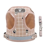 お買い得  犬用首輪＆ハーネス＆リード-犬用 猫用 ライトアップハーネス リーシュの実行 トレーニングリーシュ 反射 携帯用 高通気性 アウトドア ウォーキング ソリッド
