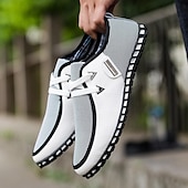 preiswerte Herrenpantoletten &amp; -slipper-schwarz-weiße gewebte Slip-On-Freizeitschuhe für Herren für Komfort und Stil