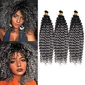 abordables Crocheter les cheveux-crochet cheveux bouclés vague d&#039;eau crochet cheveux bouclés tressage cheveux bouclés crochet cheveux pour les femmes noires marlybob crochet cheveux 14 pouces 14 pouces 3 packs
