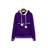 economico Felpe con cappuccio-felpe con cappuccio da donna a marsupio grande, pullover con orecchie da gatto carino, felpa con cappuccio per cani e gatti da compagnia blu scuro