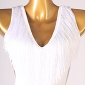 levne soutěžní šaty-Latinské tance Šaty Třásně Dámské Výkon Bez rukávů Spandex