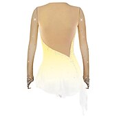 olcso Műkorcsolya ruhák-Kűrruha Női Lány Klizanje na ledu Ruhák Felszerelések Narancssárga piros Ibolya Sárga Aszimmetrikus szegély Háló Spandex Verseny Kűrruhák Divat Hosszú ujj Jégkorcsolyázás Műkorcsolyázás