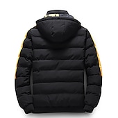 abordables Manteaux &amp; vestes-Homme Manteau d&#039;hiver Veste d&#039;Hiver Doudoune Veste matelassée Poche Full Zip Imprimer Extérieur Plein Air du quotidien Normal Sportif Décontractées Chaud Respirable Automne Hiver Lettre Noir Jaune