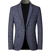 cheap Men&#039;s Trench Coat-Men&#039;s Winter Coat Wool Coat Overcoat Short Coat Blazer Formal Daily Wear Fall Winter Terylene Thermal Warm Outdoor Outerwear Clothing Apparel Fashion Modern Contemporary Plaid Pocket Turndown Single