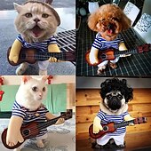 ieftine Costum pentru animale de companie de Halloween-costum de câine, costum de câine, costum de chitară pentru animale de companie - câini pisici super amuzant haine pentru animale de companie stil chitarist nebun cel mai bun cadou pentru ziua de