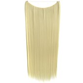 cheap Synthetic  Extensions-24inch 50grams 100grams Synthetic Hair Extension Gradual Color Brown Gray Blonde String Halo Hairpieces Extensions