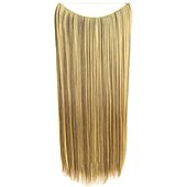 cheap Synthetic  Extensions-24inch 50grams 100grams Synthetic Hair Extension Gradual Color Brown Gray Blonde String Halo Hairpieces Extensions