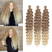 cheap Crochet Hair-22 Inch Ocean Wave Crochet Hair 3 packs Wave Deep Twist Braiding Hair Deep Ripple Crochet Synthetic Braids Hair Extension  22inch 3packs