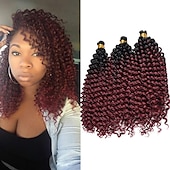 abordables Crocheter les cheveux-crochet cheveux bouclés vague d&#039;eau crochet cheveux bouclés tressage cheveux bouclés crochet cheveux pour les femmes noires marlybob crochet cheveux 14 pouces 14 pouces 3 packs