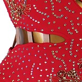 economico Abiti da Pattinaggio Artistico-Vestito da pattinaggio artistico Per donna Da ragazza Pattinaggio sul ghiaccio Vestiti Completi Bianco Blu marino scuro Rosso Floreale Scollatura posteriore Retato Elastene Elevata elasticità