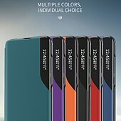 cheap Samsung Cases-Phone Case For Samsung Galaxy S24 S22 S21 S20 Plus Ultra A54 A34 A14 A72 S10 S9 A52 A22 S25 Ultra Flip with Stand Holder Magnetic Dustproof Solid Colored TPU