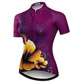 Women's Cycling Jersey Graphic Floral Botanical Funny Short Sleeve Bike Jersey Top with 3 Rear Pockets Mountain Bike MTB Road Bike Cycling Fast Dry Quick Dry Soft Reflective Strips Sports Purple4