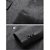 preiswerte Herren Klassische Blazer-Herren Wollmantel Blazer Sakko Hochzeit B¨¹ro Büro / Geschäftlich Modisch Klassicher Stil Herbst Wolle Feste Farbe warm Warm Einreihiger Verschluss Blazer Schwarz Wein Marineblau Grau