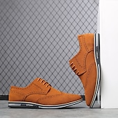 billige Semi-formell-oransje brogue oxfords for menn - skinnsko med behagelig sportssåle for daglig bruk og uformelle antrekk