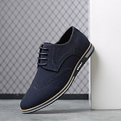 billige Semi-formell-oransje brogue oxfords for menn - skinnsko med behagelig sportssåle for daglig bruk og uformelle antrekk