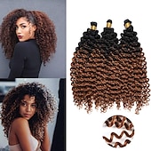 abordables Crocheter les cheveux-crochet cheveux bouclés vague d&#039;eau crochet cheveux bouclés tressage cheveux bouclés crochet cheveux pour les femmes noires marlybob crochet cheveux 14 pouces 14 pouces 3 packs